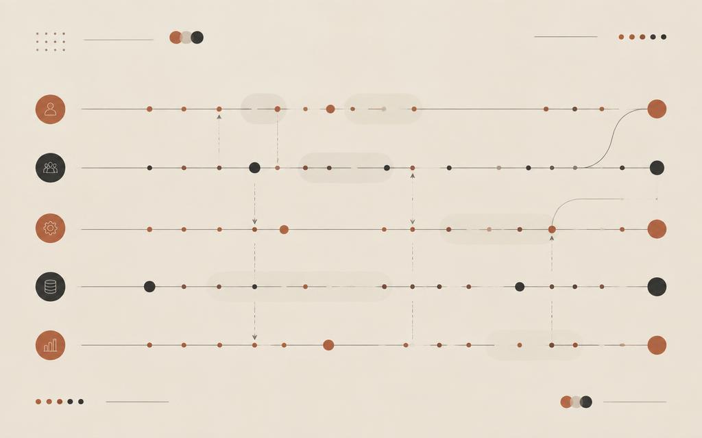 Abstract journey map with operational swimlanes